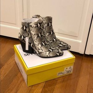Seven Dials snake skin print low cut booties